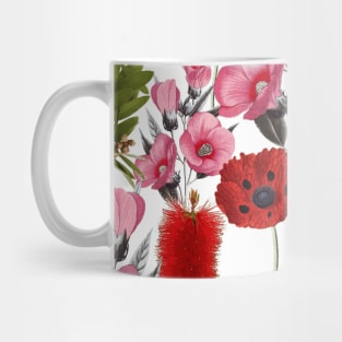 peach rose floral pattern Mug